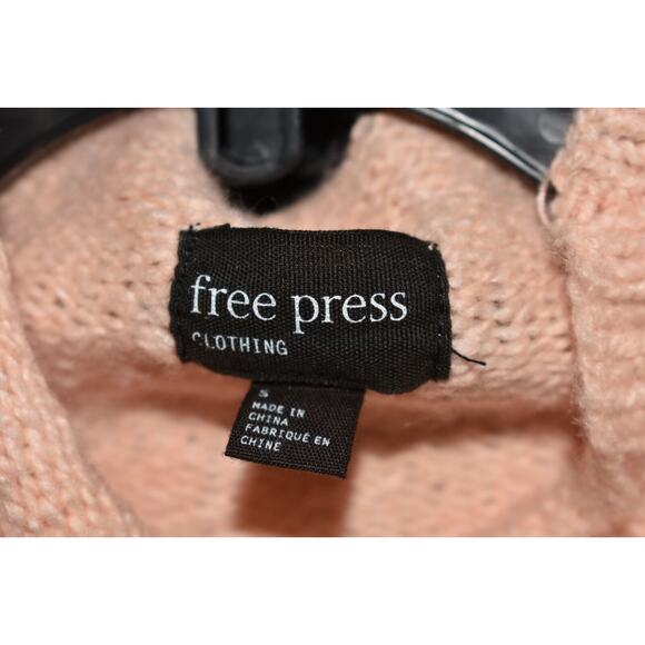 FREE PRESS NEW $30 Long Sleeve Turtleneck High Low Sweater Coral Pale Small - Picture 3 of 3
